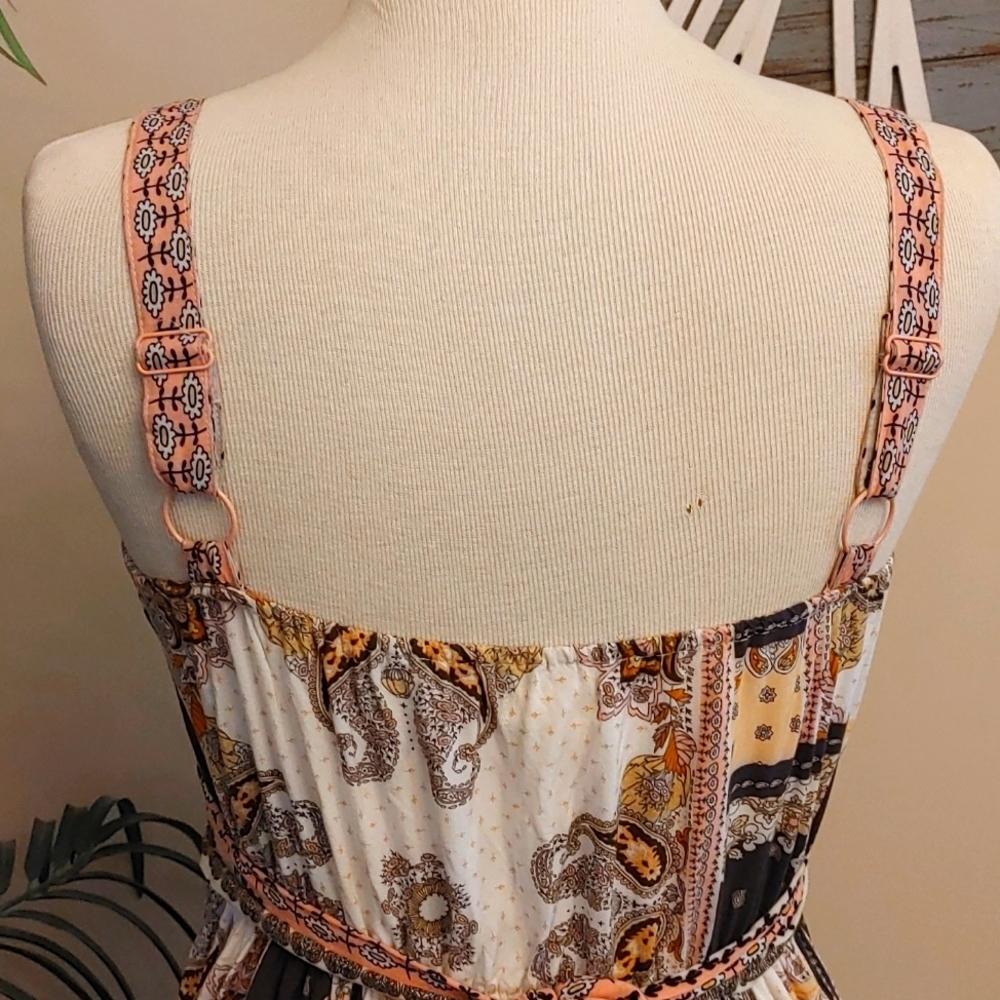 Matilda Jane Perfectly Paisley maxi v-neck with pockets and Belts Size M - Picture 8 of 13